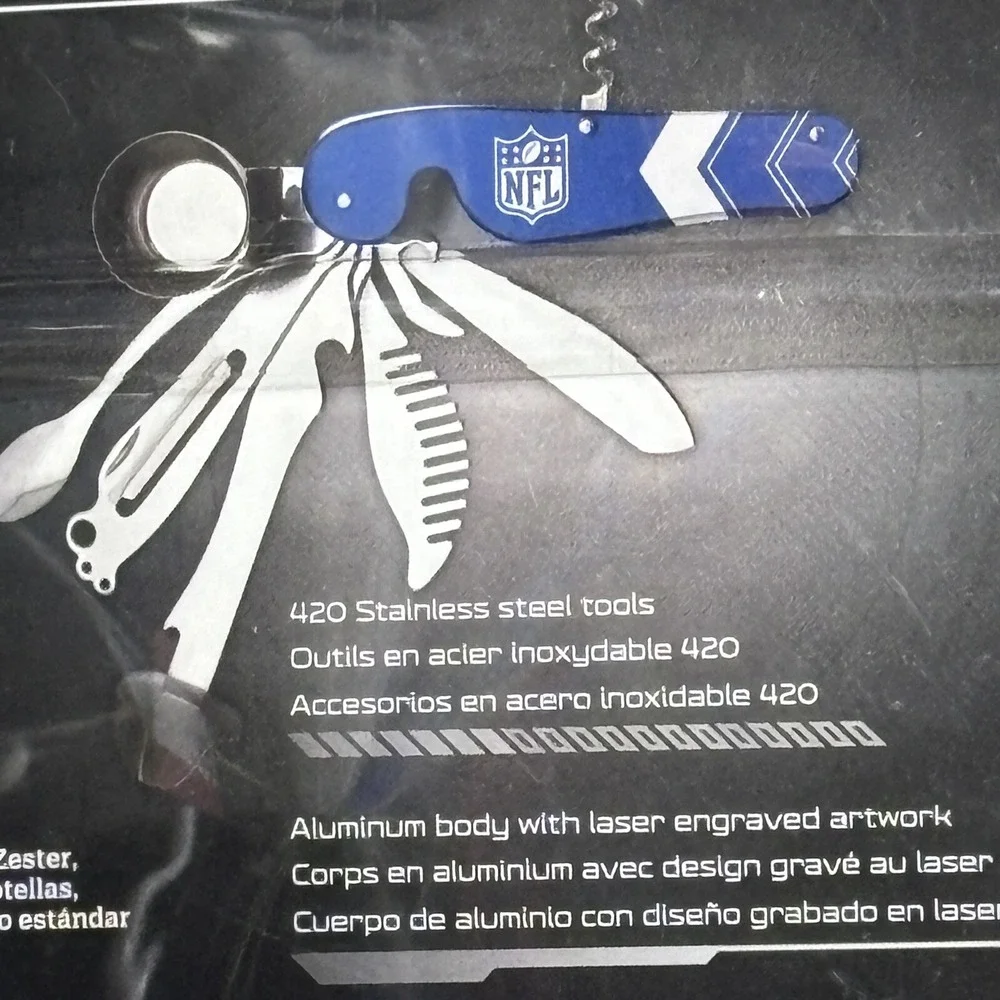 NFL Los Angeles Rams Bartender Multi Tool NEW WITH KNIFE DAD‎ GIFT
